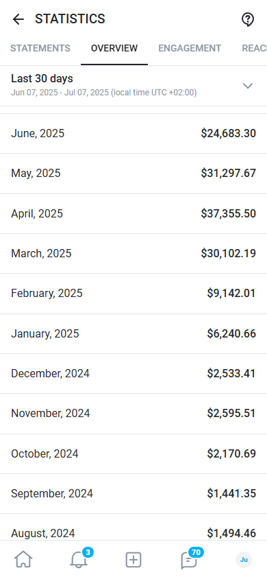Earnings Screenshot 3